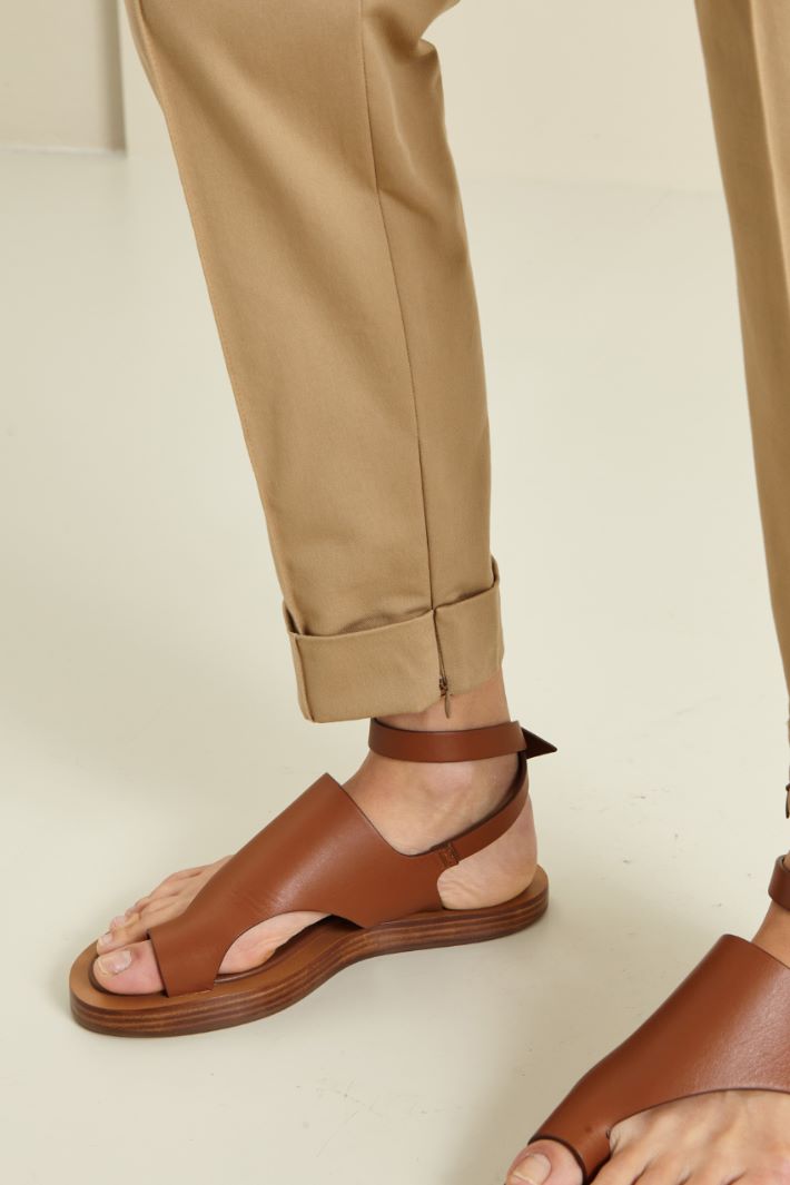 Pantaloni in gabardina - BEIGE - Fashion Market - 3