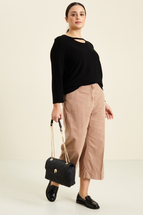 Pantaloni cropped in cotone Fashion Market