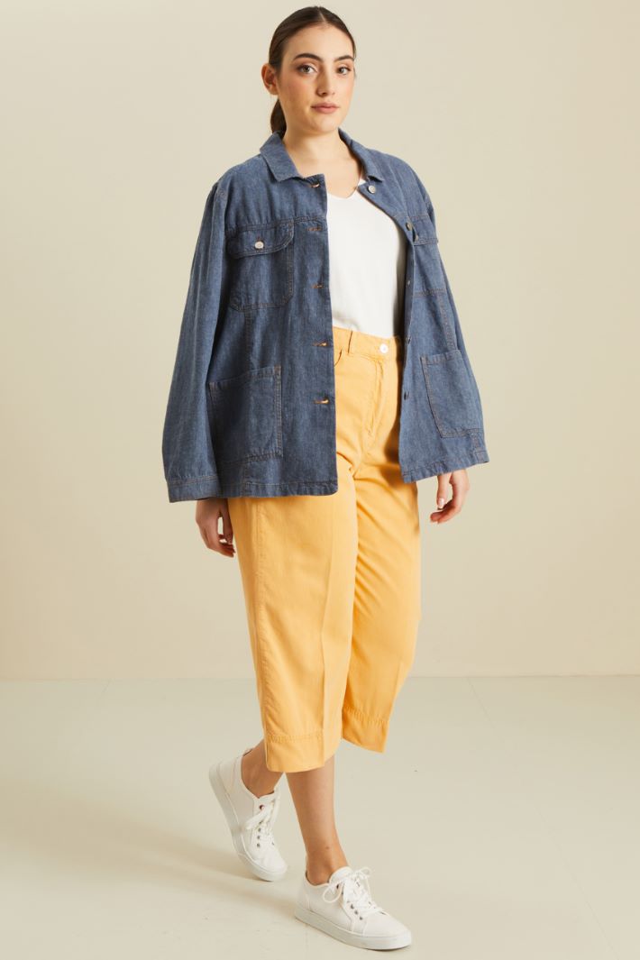 Pantaloni cropped in cotone Fashion Market