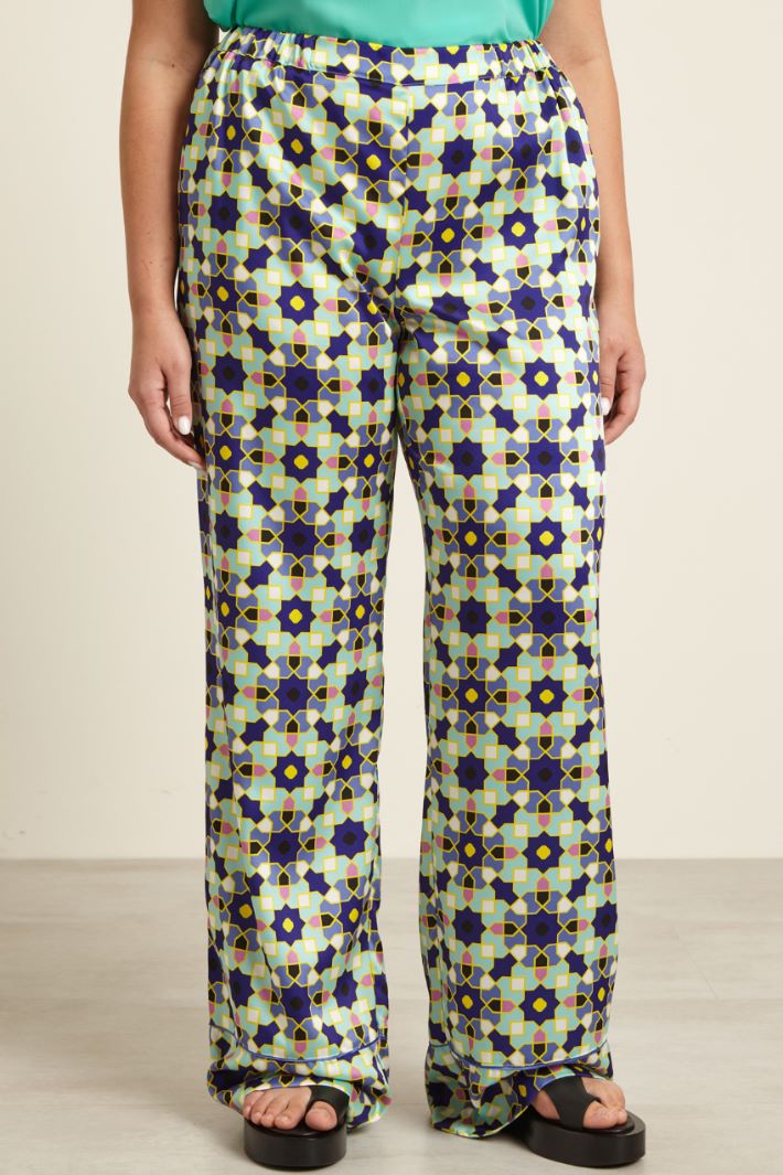 Pantaloni in twill stampato Fashion Market - 2