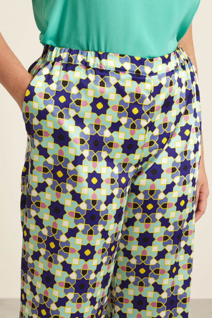 Pantaloni in twill stampato Fashion Market - 3