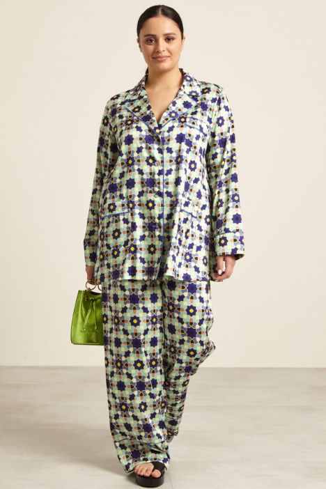 Pantaloni in twill stampato Fashion Market