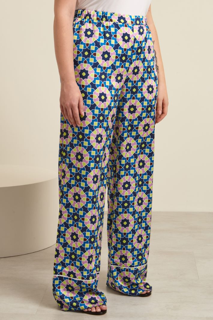 Pantaloni in twill stampato Fashion Market - 2
