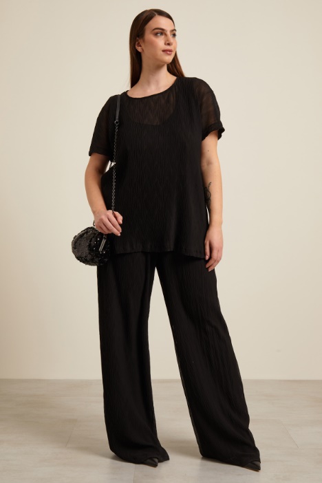 Pantaloni in georgette plissé Fashion Market