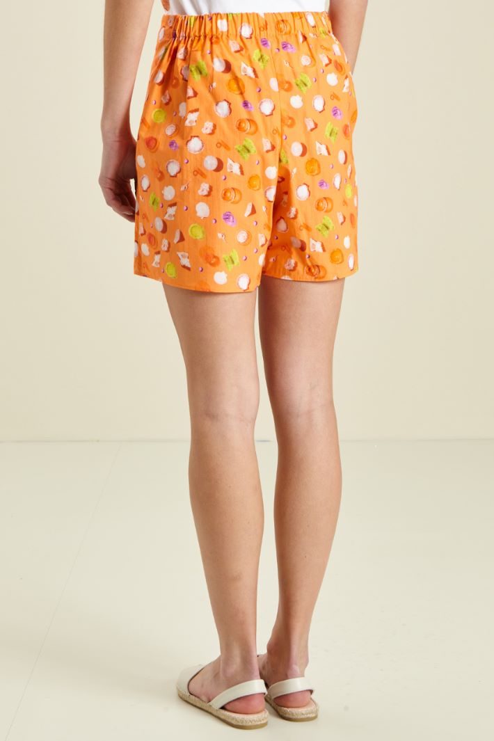 Shorts in cotone - ARANCIO BIANCO - Fashion Market - 4
