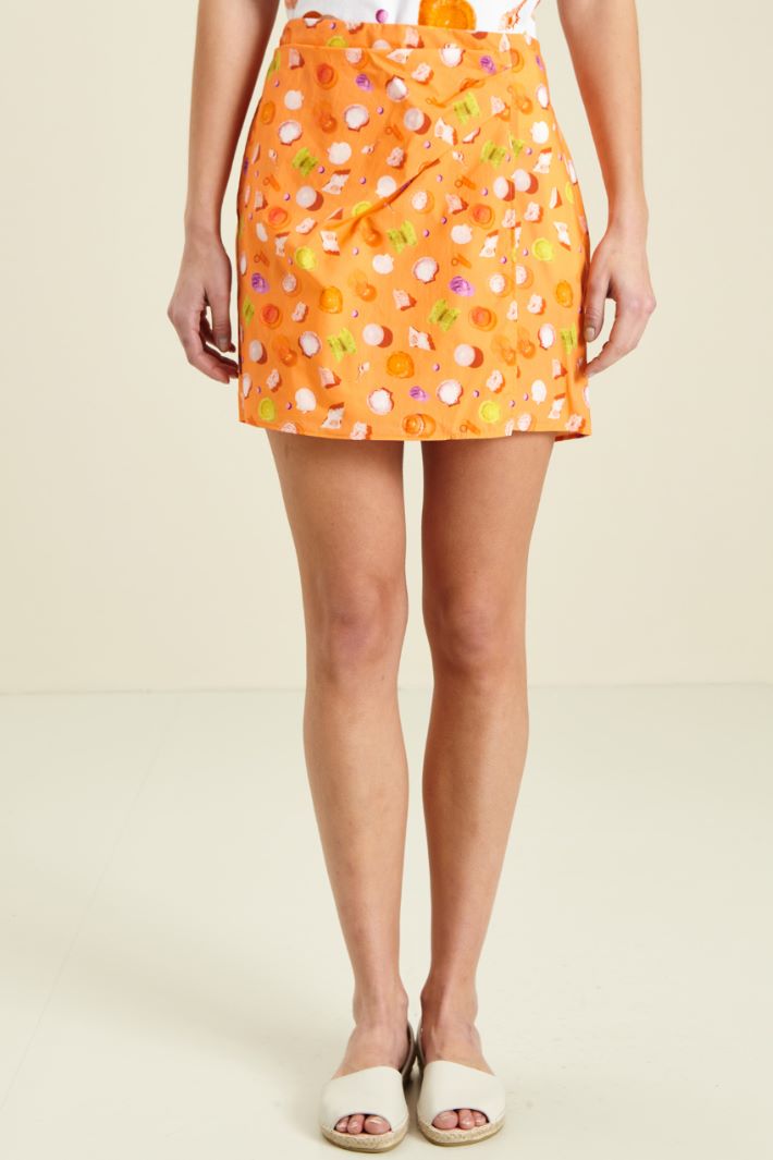 Shorts in cotone - ARANCIO BIANCO - Fashion Market - 2