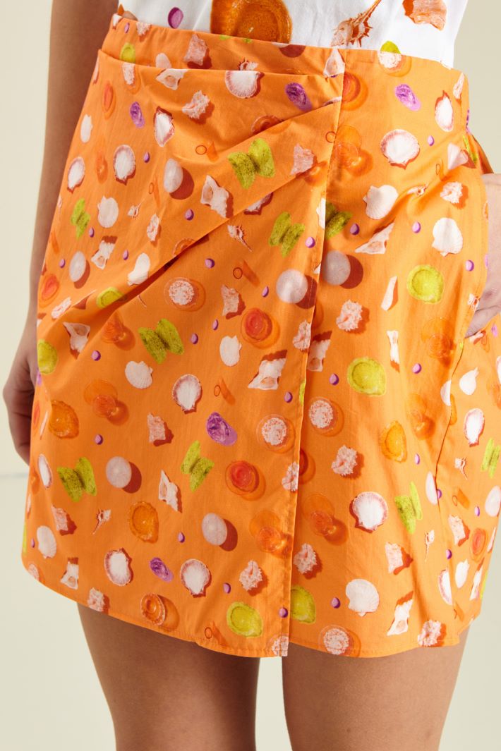 Shorts in cotone - ARANCIO BIANCO - Fashion Market - 3