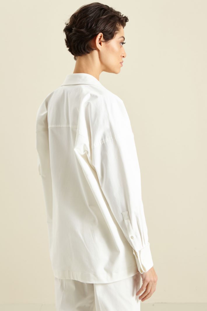 Casacca in gabardina di cotone - LATTE - Fashion Market - 4