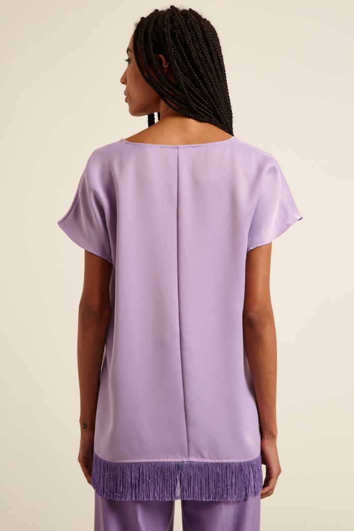Casacca con frange  - LAVANDA - Fashion Market - 4