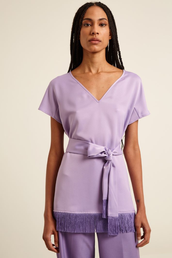 Casacca con frange  - LAVANDA - Fashion Market - 2