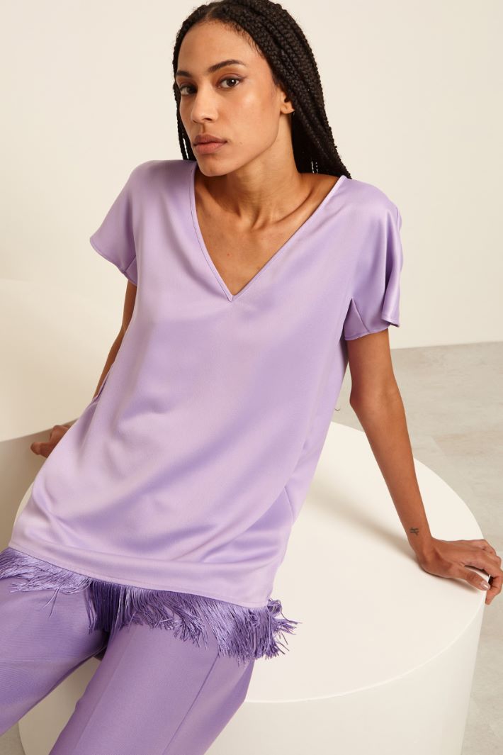 Casacca con frange  - LAVANDA - Fashion Market - 3