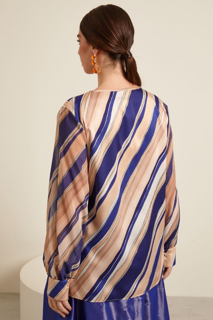 Blusa in twill e georgette Fashion Market - 4