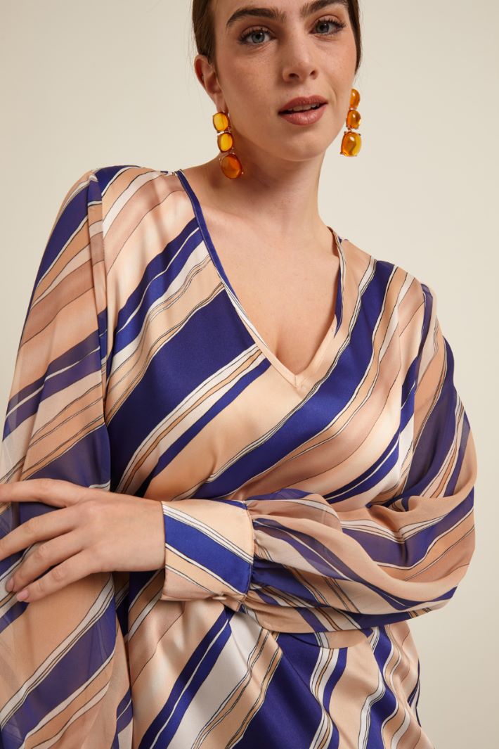 Blusa in twill e georgette Fashion Market - 3