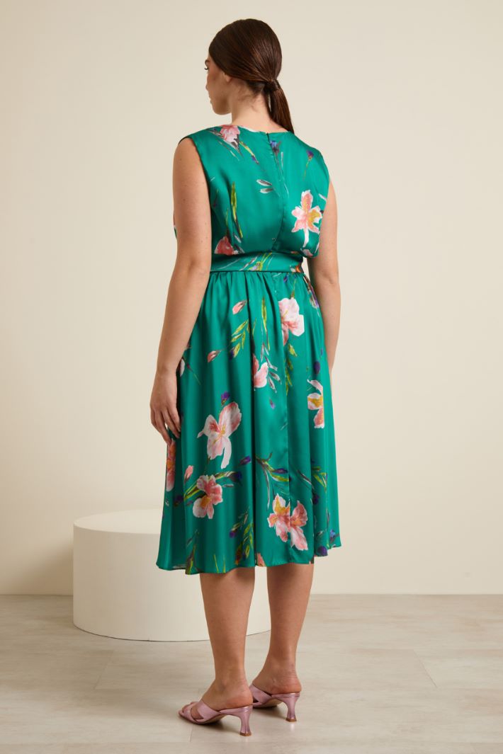 Abito in twill stampato - VERDE ROSA - Fashion Market - 4