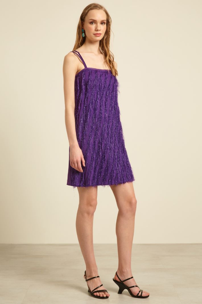 Abito in satin con frange Fashion Market - 2