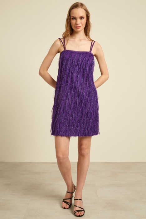 Abito in satin con frange Fashion Market