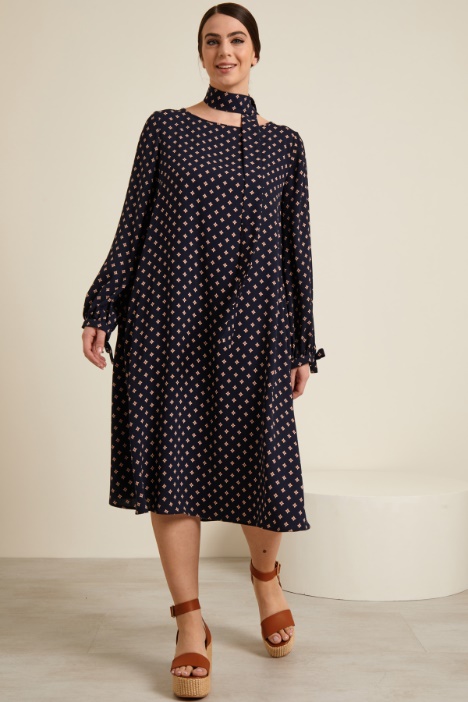 Abito in cady stampato - Fashion Market
