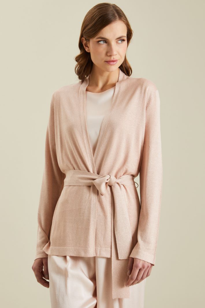 Cardigan in viscosa lamè - CIPRIA ORO - Fashion Market - 2