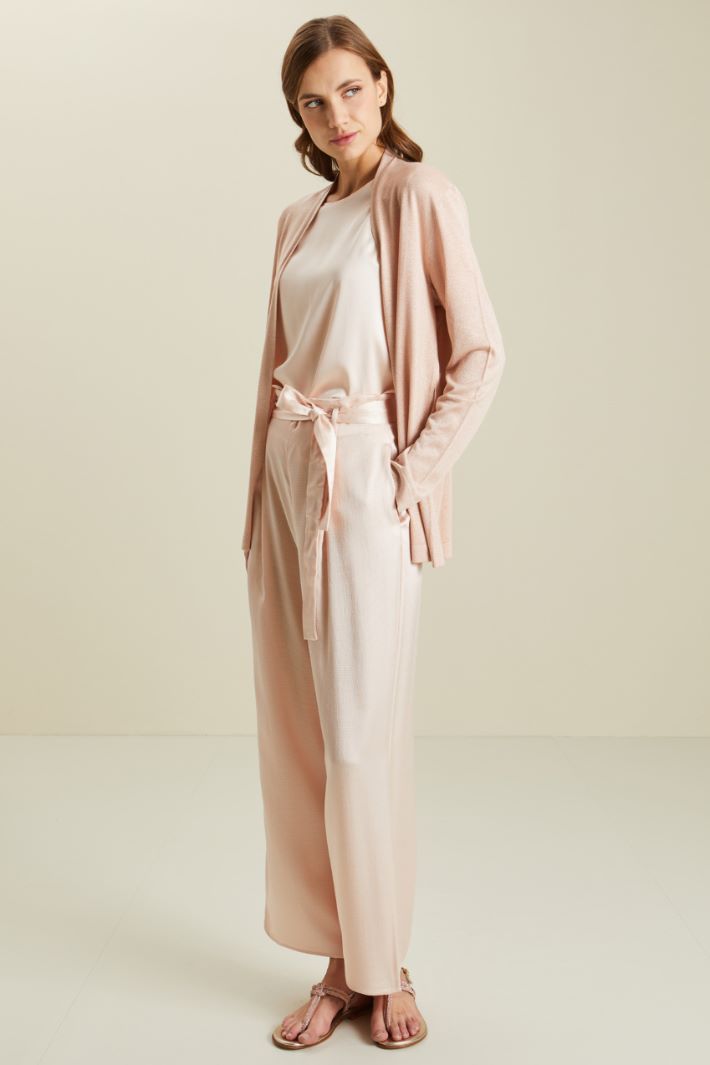 Cardigan in viscosa lamè - CIPRIA ORO - Fashion Market
