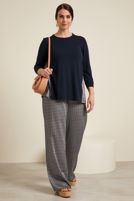 Maglia con inserto in twill Fashion Market