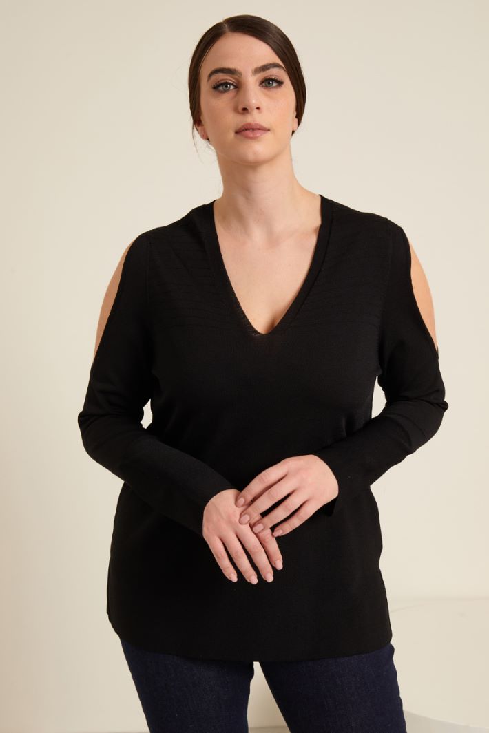 Maglia in viscosa con cut out Fashion Market - 2