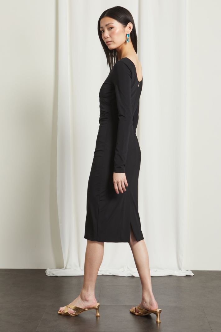 Abito in jersey tecnico - NERO - Fashion Market - 4