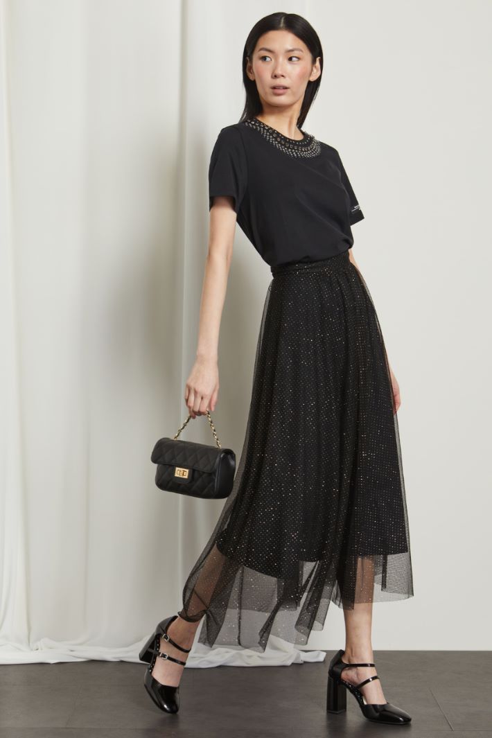Gonna in tulle  - NERO ORO - Fashion Market