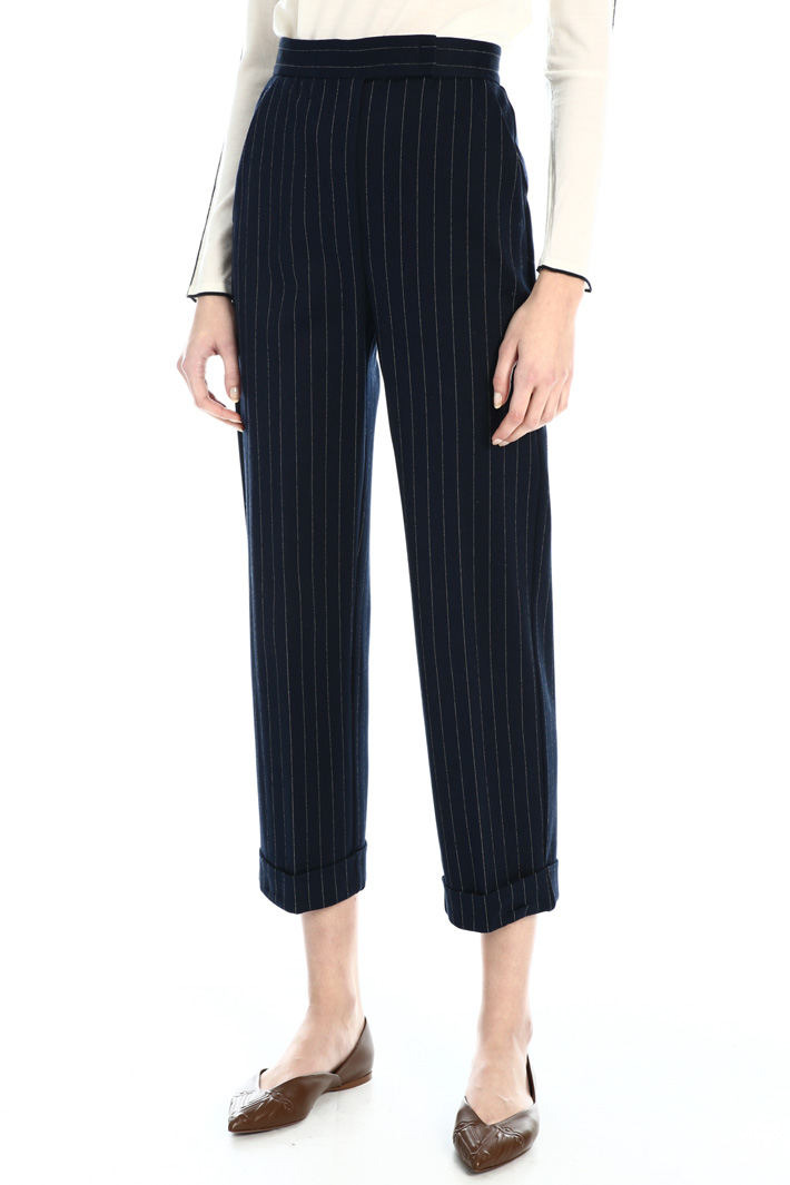 Pantaloni in jersey di cotone - BLU NOTTE - Fashion Market - 5