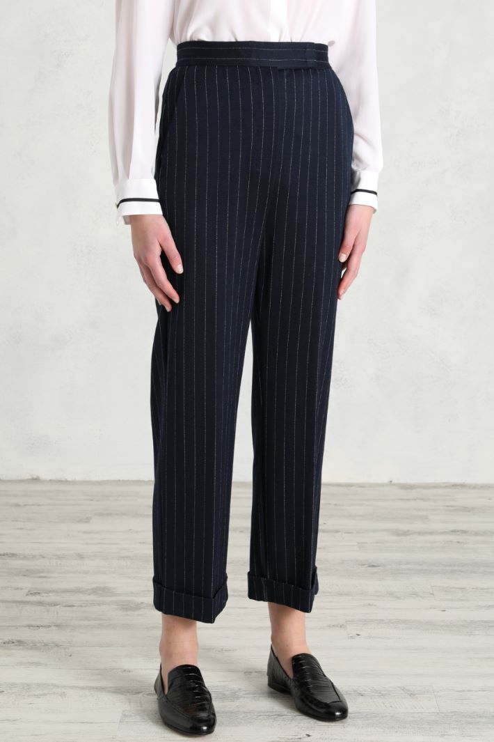 Pantaloni in jersey di cotone - BLU NOTTE - Fashion Market - 2