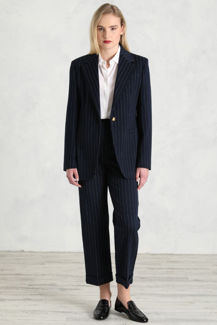 Pantaloni in jersey di cotone - BLU NOTTE - Fashion Market