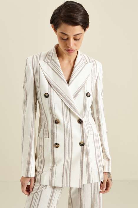 Blazer in cotone e lino Fashion Market