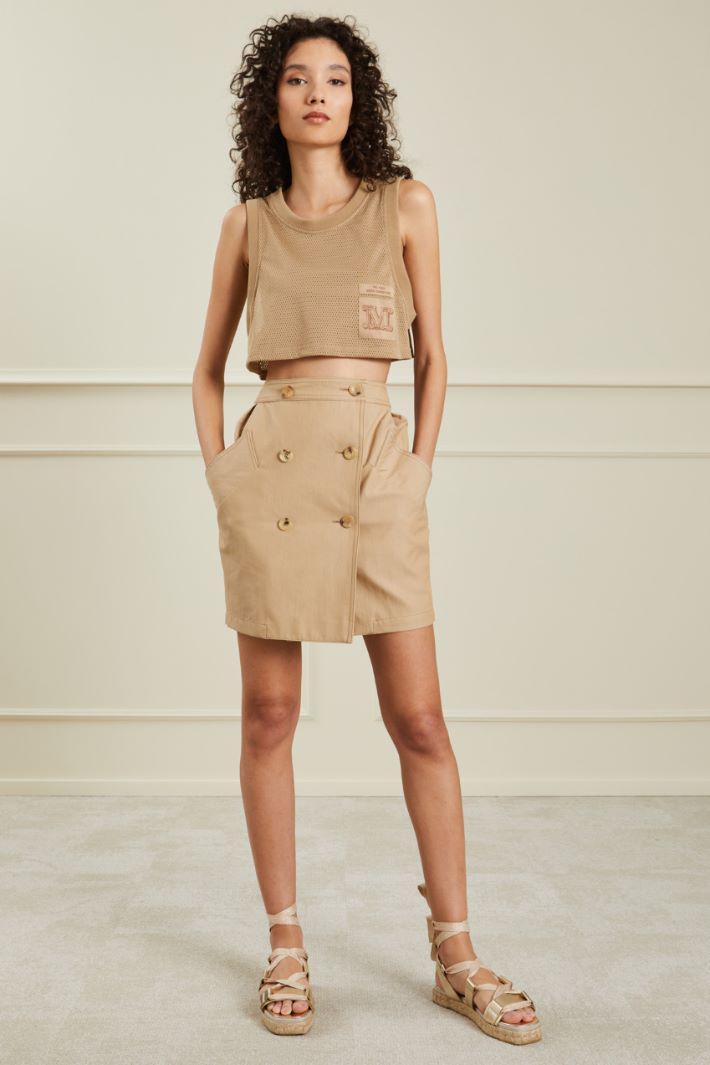 Top in jersey a rete - CAMMELLO - Fashion Market
