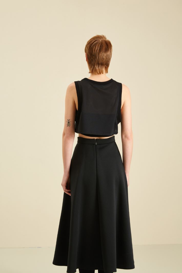 Top in jersey a rete - NERO - Fashion Market - 4