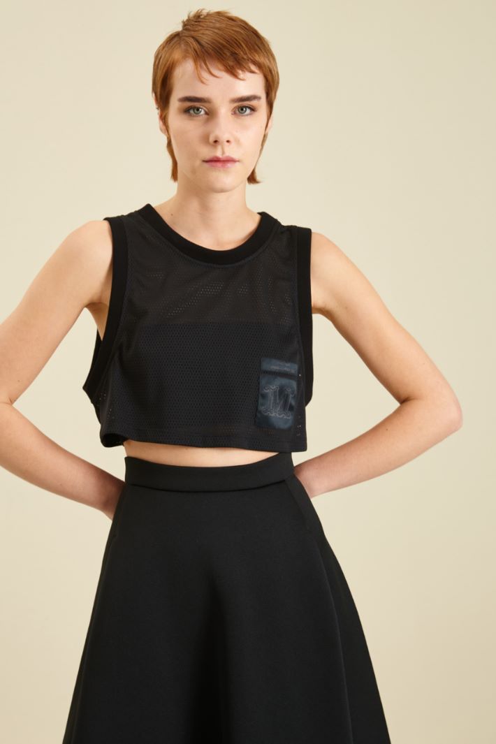 Top in jersey a rete - NERO - Fashion Market - 2