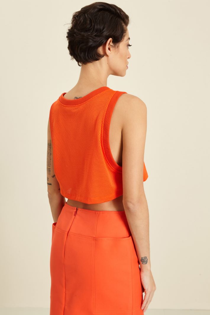 Top in jersey a rete - MANDARINO - Fashion Market - 4