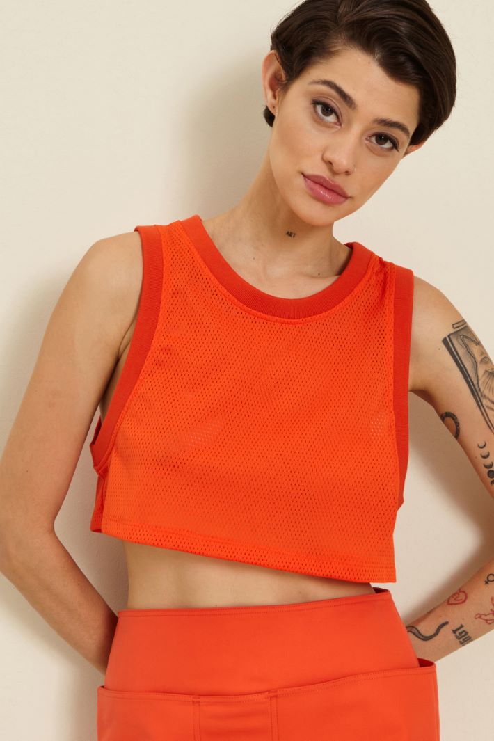 Top in jersey a rete - MANDARINO - Fashion Market - 2