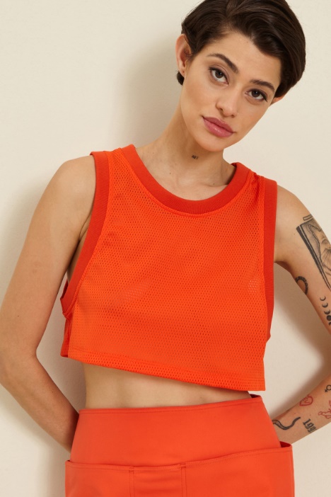 Top in jersey a rete - Fashion Market