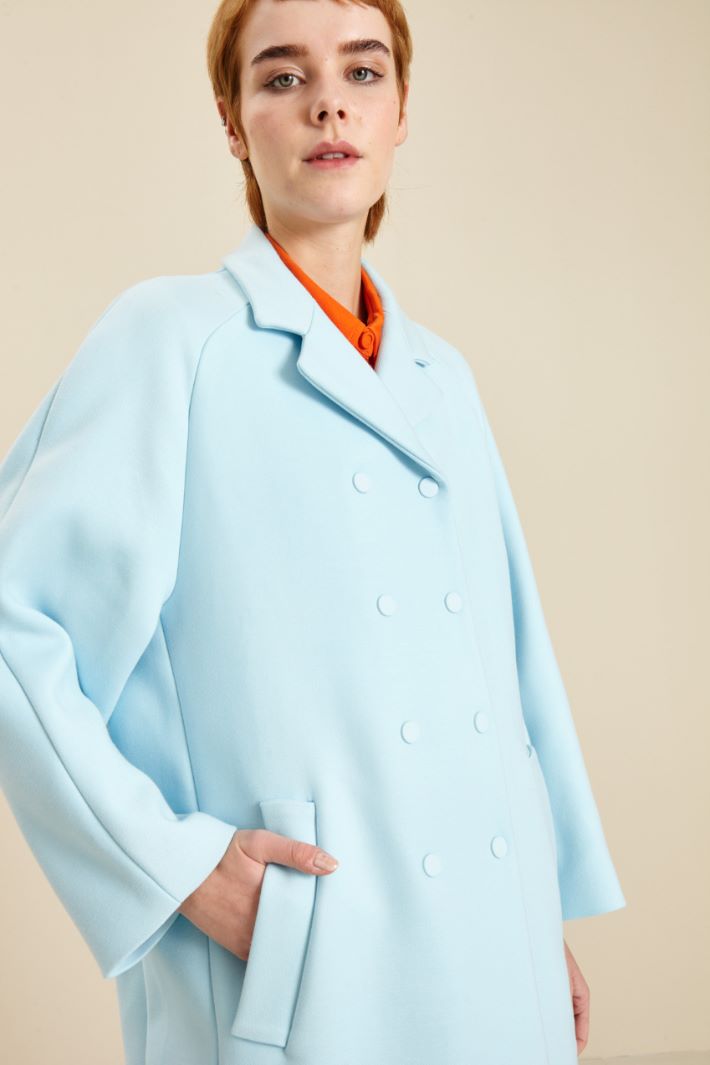 Cappotto in viscosa - AZZURRO BABY - Fashion Market - 3