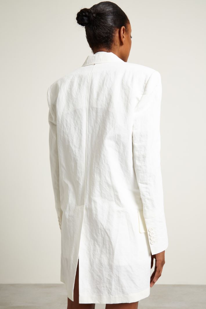 Blazer oversize in cotone e lino Fashion Market - 4