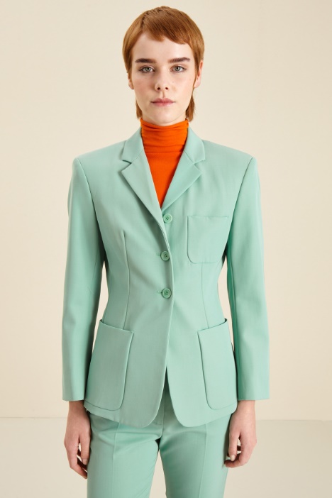 Blazer in gabardina di lana Fashion Market