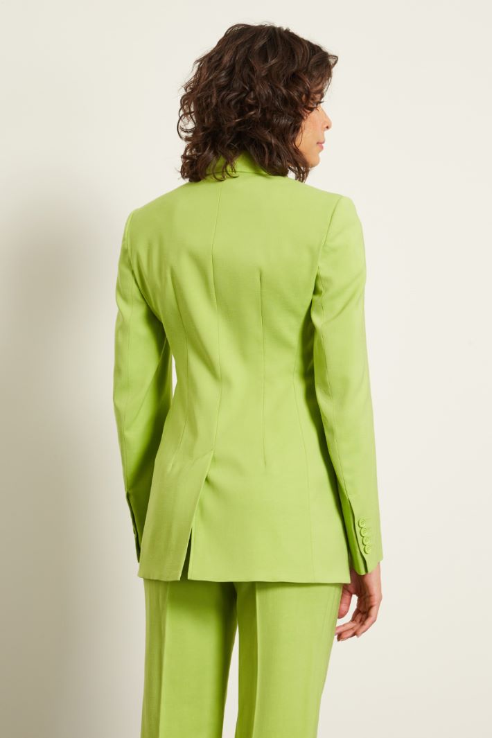 Giacca in viscosa stretch - VERDE ACIDO - Fashion Market - 4