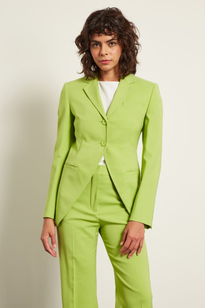 Giacca in viscosa stretch - VERDE ACIDO - Fashion Market - 2