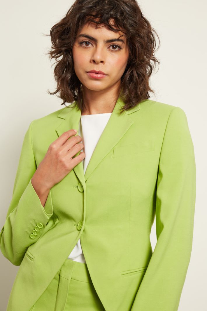 Giacca in viscosa stretch - VERDE ACIDO - Fashion Market - 3