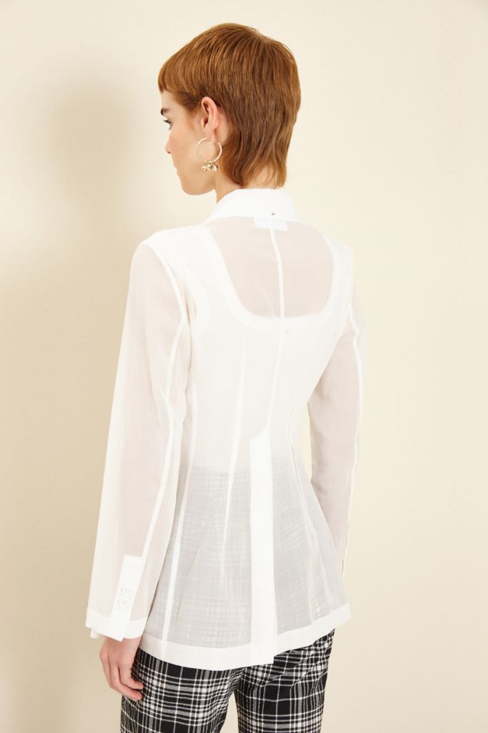 Blazer in organza - BIANCO - Fashion Market - 4