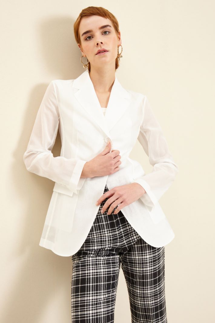 Blazer in organza - BIANCO - Fashion Market - 2