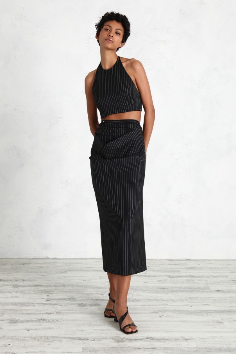 Gonna in lana con pannello Fashion Market