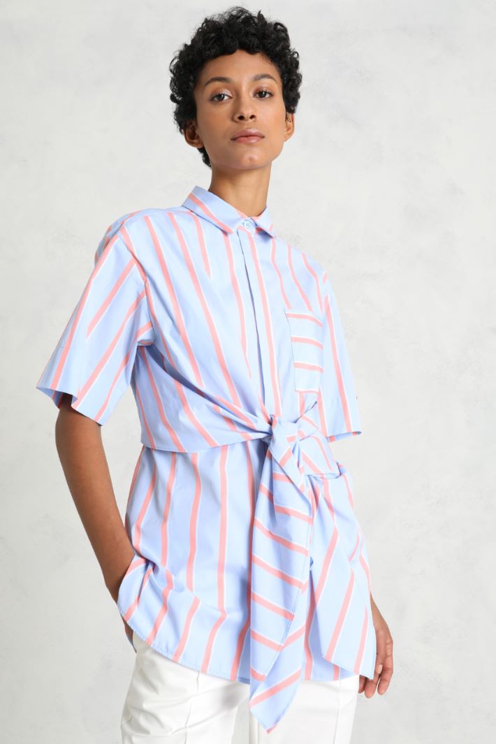 Camicia in popeline con fiocco Fashion Market - 2