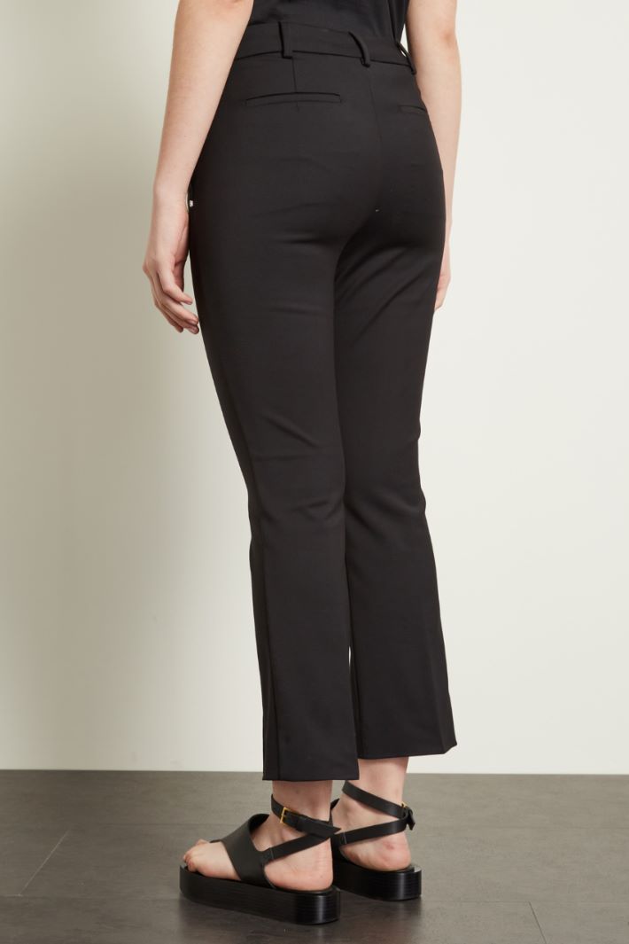 Pantalone mini flare in cotone - NERO - Fashion Market - 4