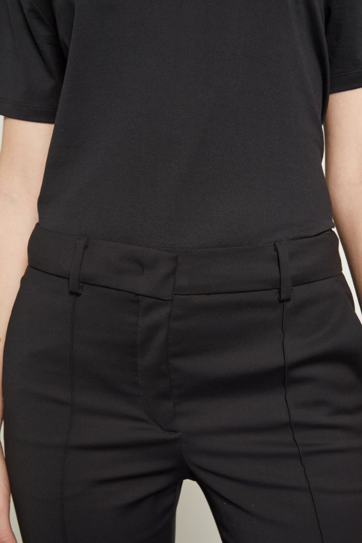 Pantalone mini flare in cotone - NERO - Fashion Market - 3