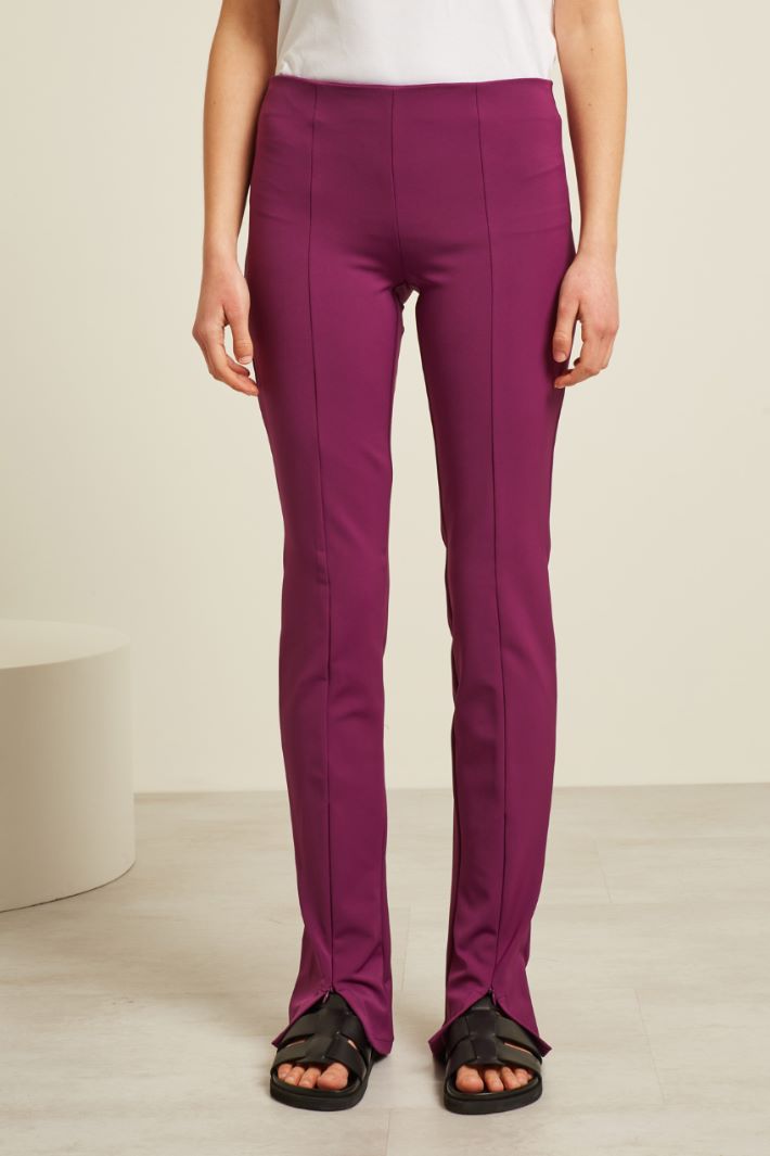 Pantaloni slim con zip al fondo Fashion Market - 2